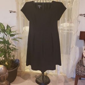 Dress Barn Black Pleated Fit & Flare Dress